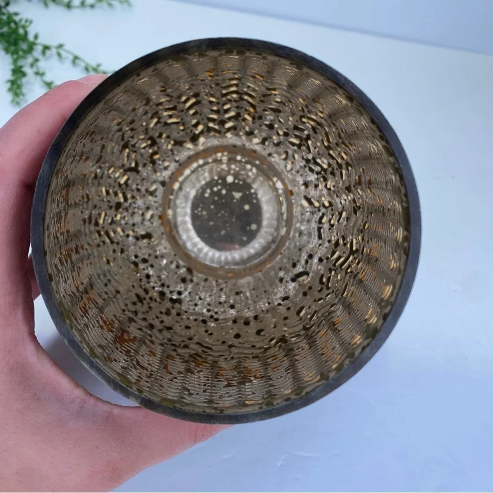 Green Mercury Glass Round Floral Vase